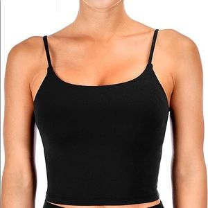 Yidarton Women’s Padded Adjustable sports bra Camisole Size Med. Rope Top Black